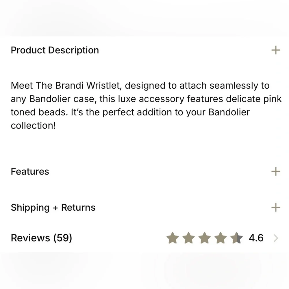 Bandolier Pink Beaded Phone Strap Chain